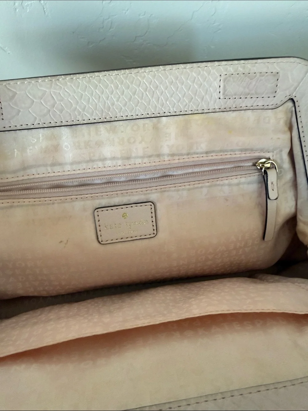 kate spade Blush Pink Textured Leather Top-Handle Satchel